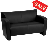 Flash Furniture HERCULES Majesty Series Black Leather Love Seat 222-2-BK-GG